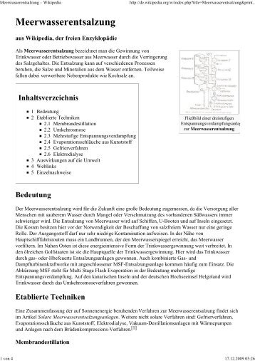Meerwasserentsalzung