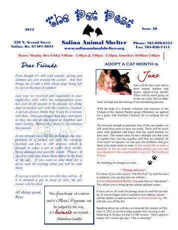 Pet Post Issue 58 - Salina Animal Shelter