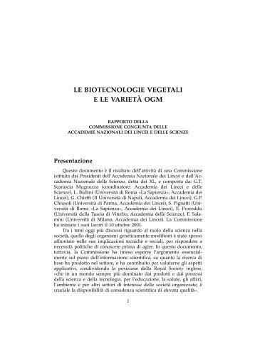 Biotecnologie vegetali e le varietÃ  OGM - Salmone.org