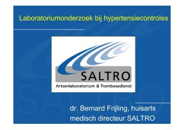 Laboratoriumonderzoek bij hypertensiecontroles - Saltro