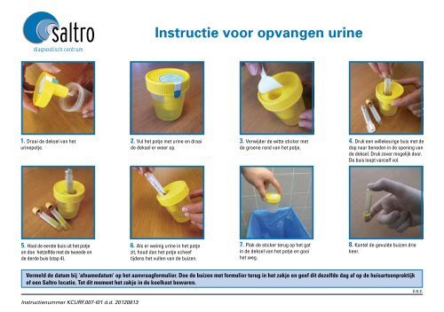 Instructie voor opvangen urine - Saltro
