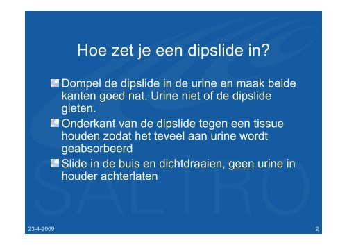 Diagnostische stappen urine onderzoek - Saltro