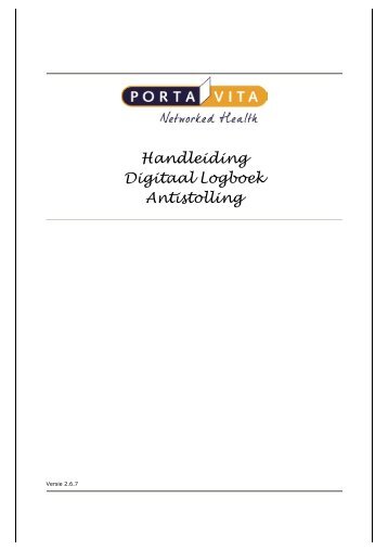 Handleiding Digitaal Logboek Antistolling - Saltro
