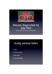 Nieuwe diagnostiek bij SALTRO Huidig aanbod Saltro