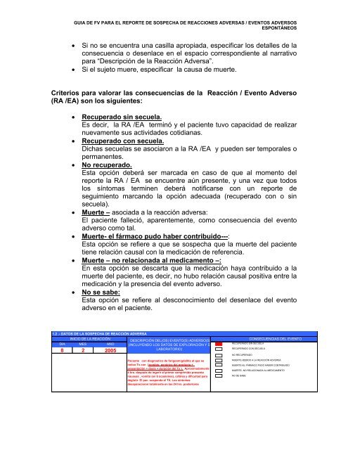 guia de fv para reporte de sospecha de reacciones adversas ...