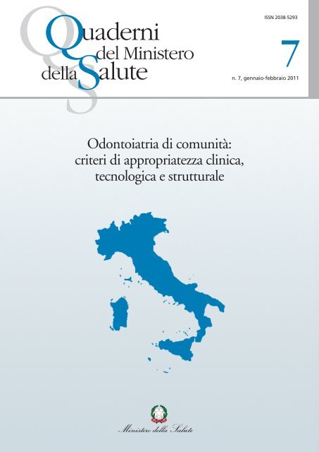Odontoiatria Di Comunita Quaderni Del Ministero Della Salute