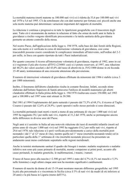 DM 24 aprile 2000 Adozione del progetto obiettivo materno-infantile