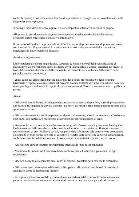 DM 24 aprile 2000 Adozione del progetto obiettivo materno-infantile