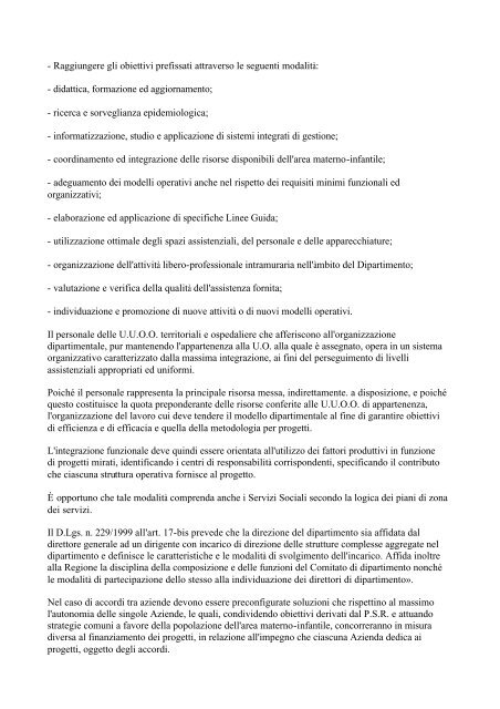 DM 24 aprile 2000 Adozione del progetto obiettivo materno-infantile