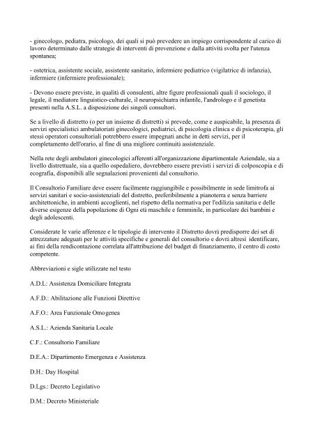 DM 24 aprile 2000 Adozione del progetto obiettivo materno-infantile