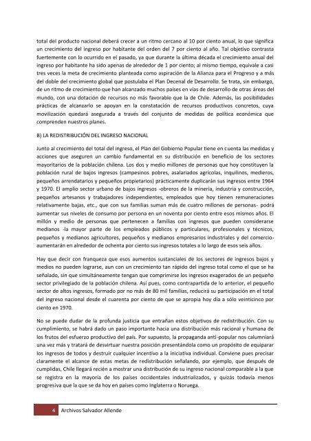 La estrategia de desarrollo del Gobierno Popular ... - Salvador Allende