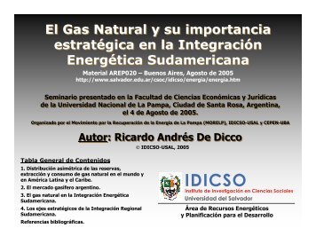 El gas natural y su importancia estratÃ©gica en la IntegraciÃ³n ...