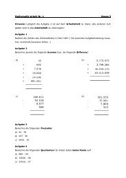 Mathematik-Arbeit Nr. 1 Klasse 5 Hinweis: Lediglich die Aufgabe 2 ...