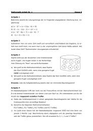 Mathematik-Arbeit Nr. 1 Klasse 8 Aufgabe 1 Bestimme jeweils die ...