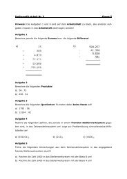 Mathematik-Arbeit Nr. 2 Klasse 5 Hinweis: Die Aufgaben 1 und 6 ...