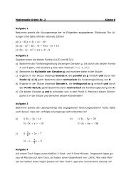 Mathematik-Arbeit Nr. 3 Klasse 8 Aufgabe 1 Bestimme jeweils die ...