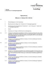 Tagesordnung Mittwoch, 2. Oktober 2013, 9:00 Uhr - Land Salzburg