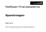 Raiffeisen Finanzakademie Spareinlagen