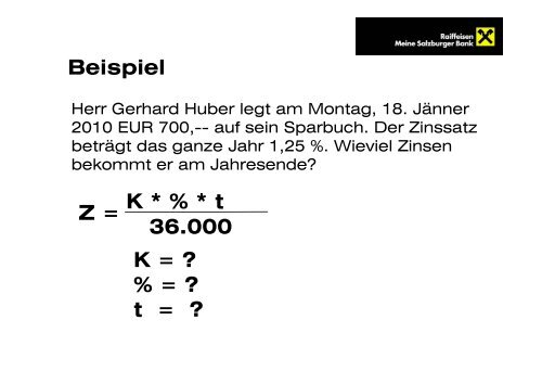 Raiffeisen Finanzakademie Spareinlagen