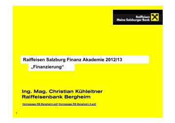 Finanzierung - Salzburger Schulsponsoring