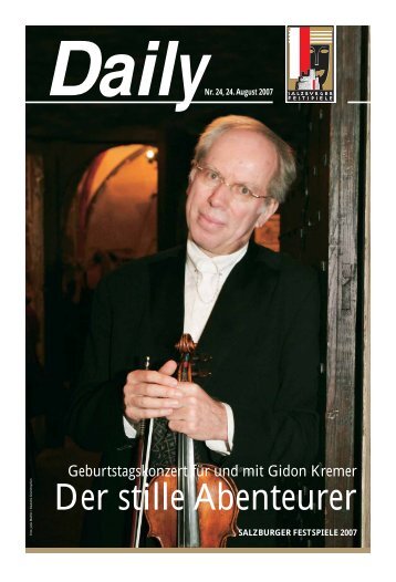 Geburtstagskonzert fÃ¼r und mit Gidon Kremer - Salzburger Festspiele