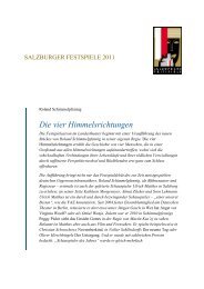 Die vier Himmelsrichtungen - Salzburger Festspiele
