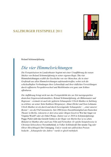 Die vier Himmelsrichtungen - Salzburger Festspiele
