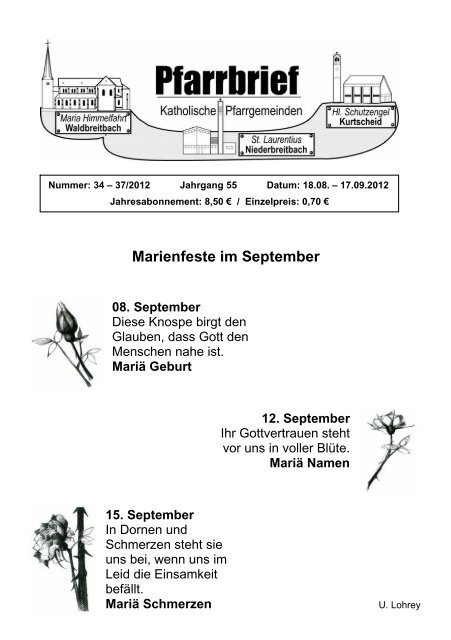 Marienfeste im September - Katholische Pfarrgemeinden ...
