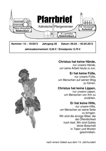 Pfarrbrief_Nr. 15-18_2013 - Katholische Pfarrgemeinden ...