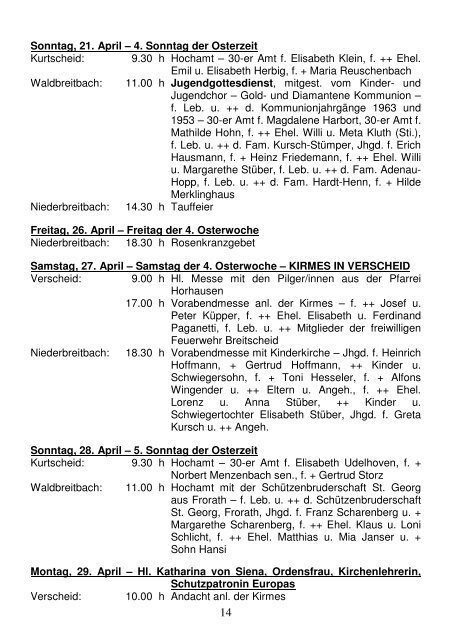 Pfarrbrief_Nr. 15-18_2013 - Katholische Pfarrgemeinden ...