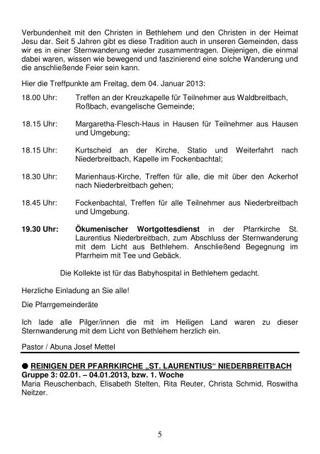 Pfarrbrief Nr. 51 2012 - 02 2013 - Katholische Pfarrgemeinden ...