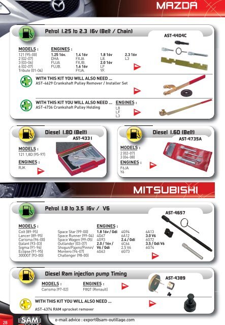 AUTOMOTIVE SPECIALISED SERVICE TOOLS - SAM Outillage