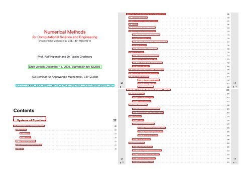 Numerical Methods Contents - SAM