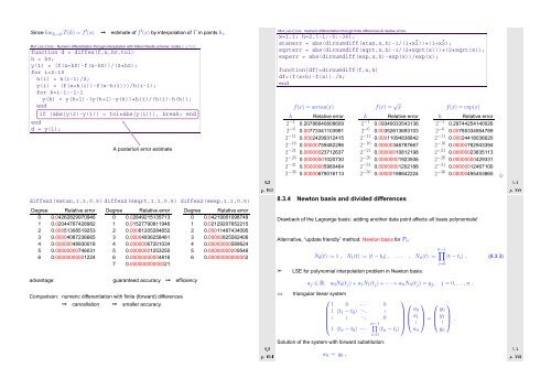 Numerical Methods Contents - SAM