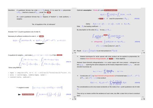 Numerical Methods Contents - SAM