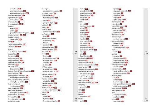 Numerical Methods Contents - SAM