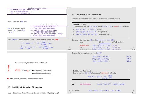 Numerical Methods Contents - SAM