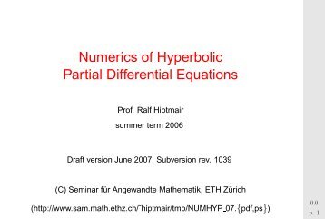 Numerics of Hyperbolic Partial Differential Equations - SAM