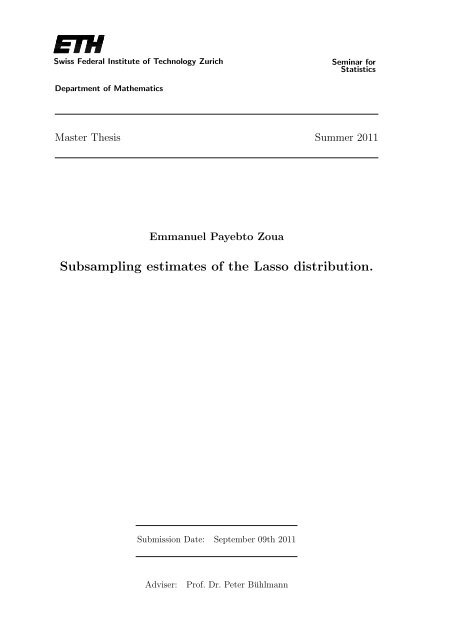 Subsampling estimates of the Lasso distribution.