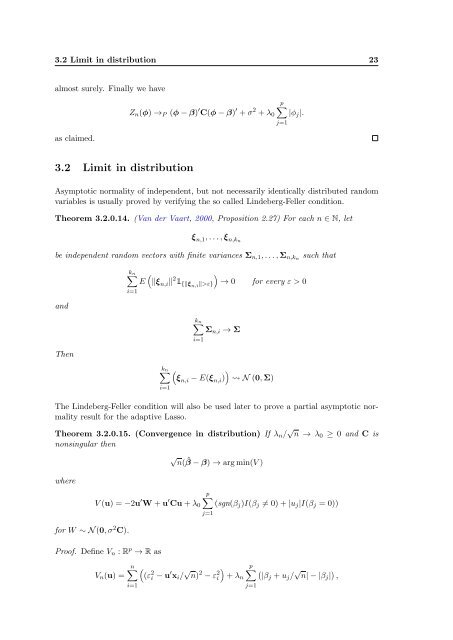 Subsampling estimates of the Lasso distribution.