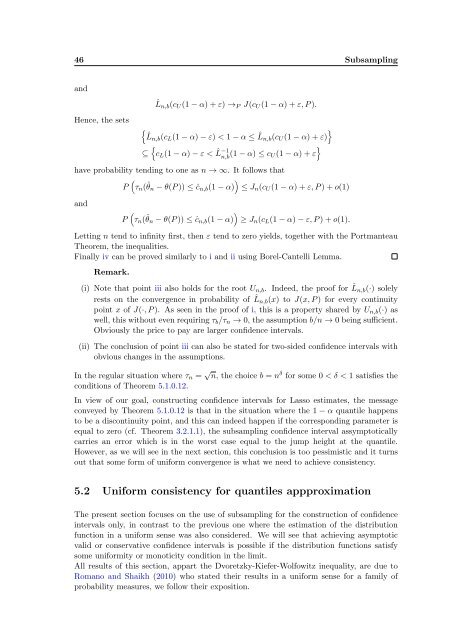 Subsampling estimates of the Lasso distribution.