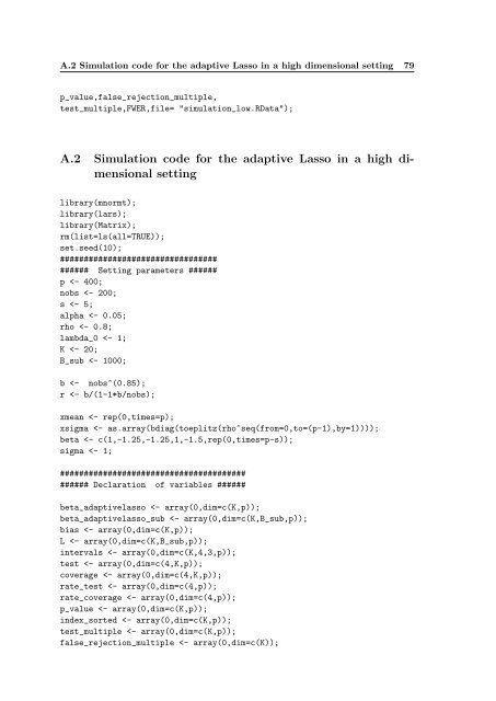 Subsampling estimates of the Lasso distribution.