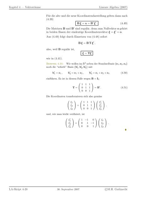 Lineare Algebra - SAM - ETH ZÃ¼rich