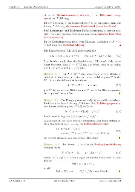 Lineare Algebra - SAM - ETH ZÃ¼rich