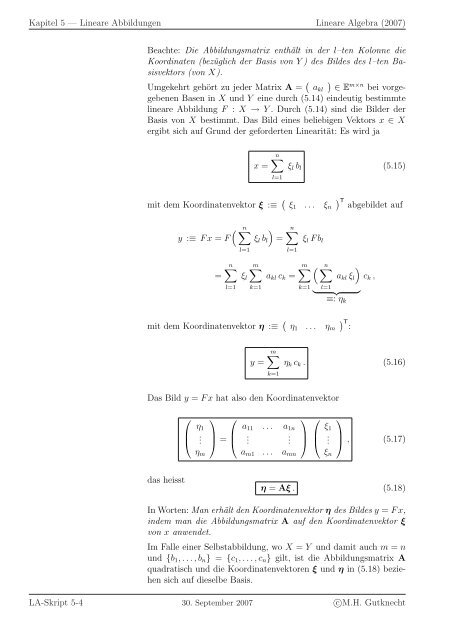 Lineare Algebra - SAM - ETH ZÃ¼rich