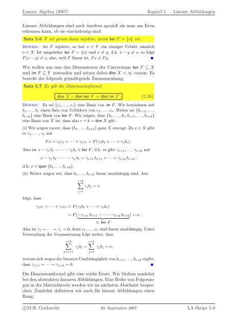 Lineare Algebra - SAM - ETH ZÃ¼rich