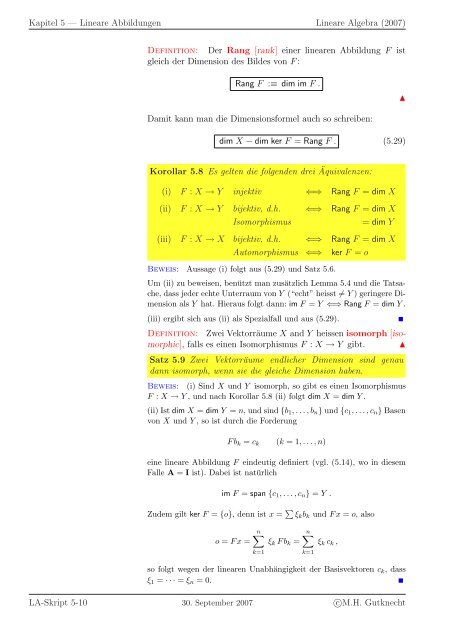 Lineare Algebra - SAM - ETH ZÃ¼rich