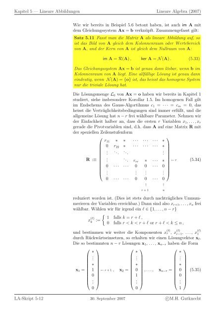 Lineare Algebra - SAM - ETH ZÃ¼rich