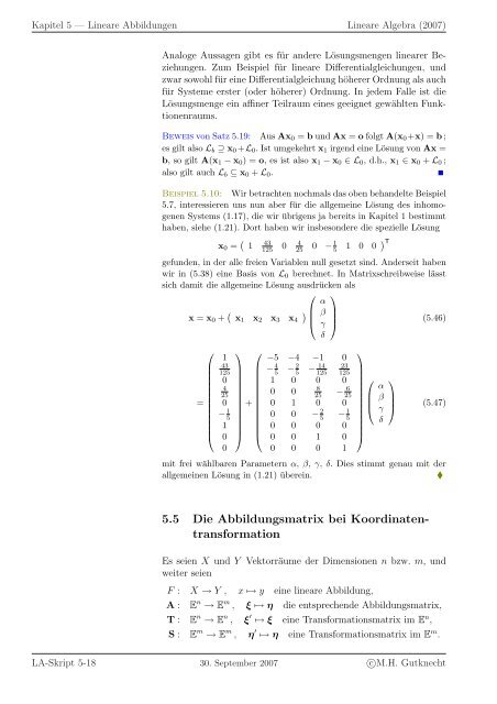 Lineare Algebra - SAM - ETH ZÃ¼rich