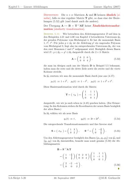 Lineare Algebra - SAM - ETH ZÃ¼rich